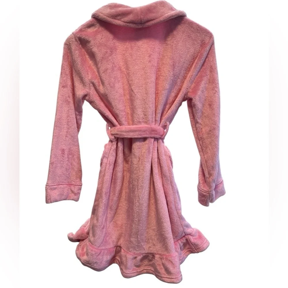 NWT 2pc set Girls Fluffy Pink Robe with Sleep Mask | Size Medium 10-12